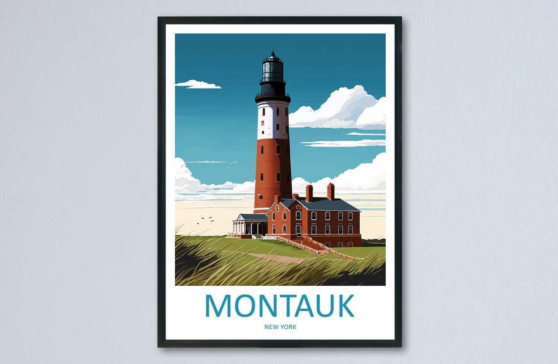Montauk Travel Print, New York State Travel Poster