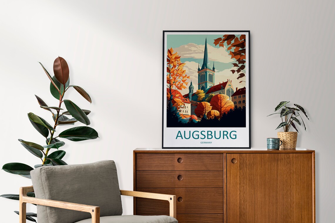 Augsburg Travel Poster, Germany City Wall Art - Image 2