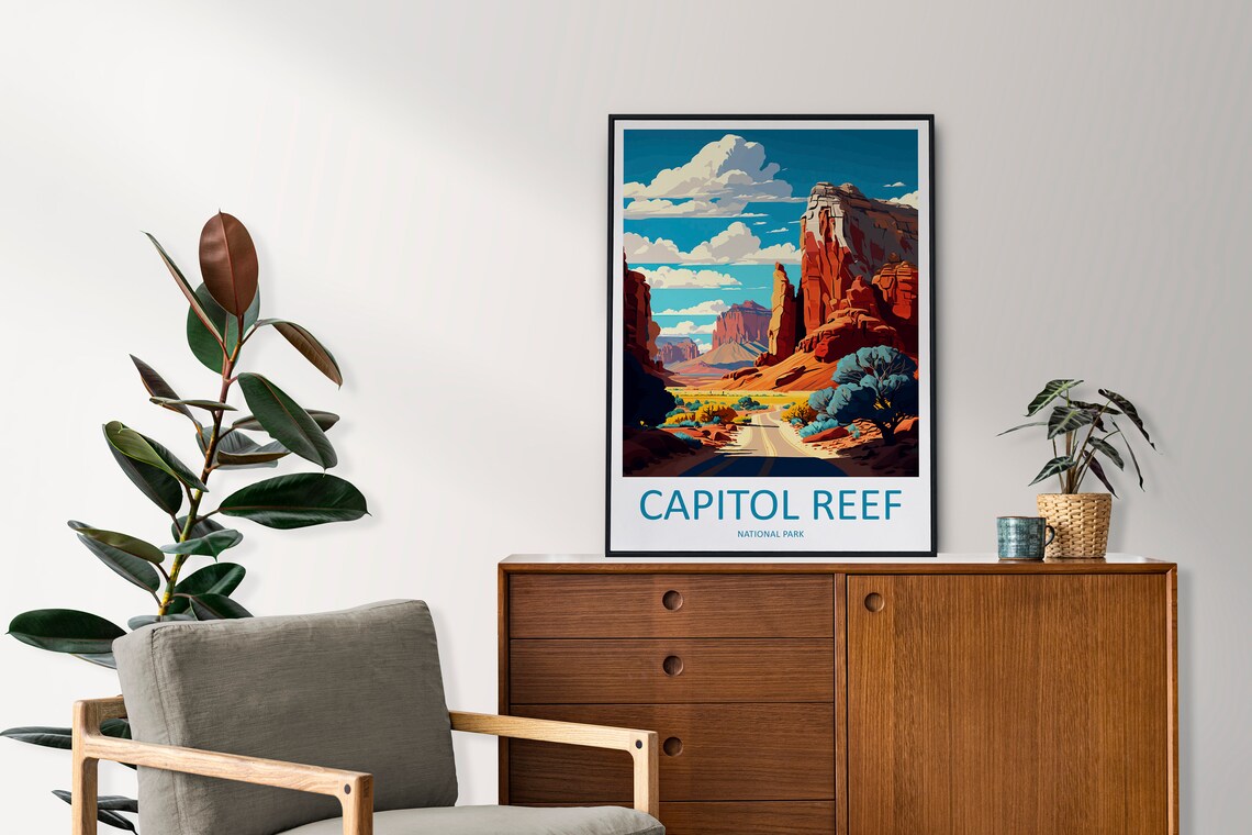 Capitol Reef National Park Travel Poster, Wall Art - Image 2