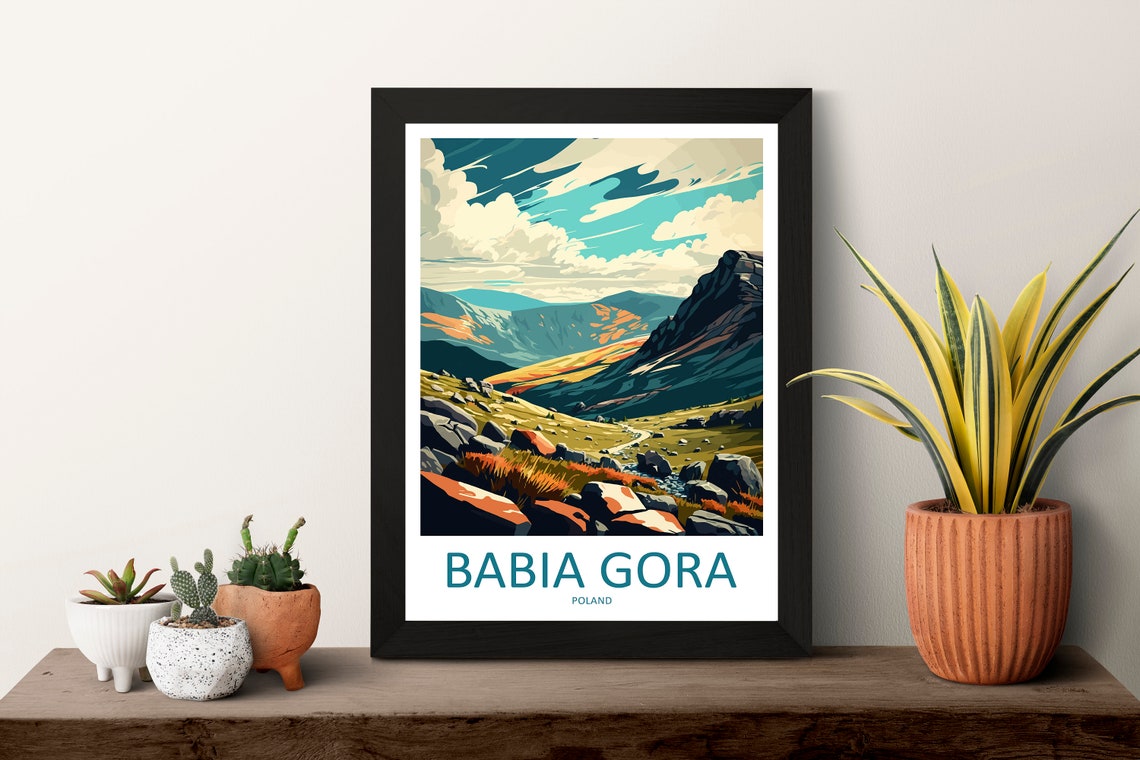 Babia Gora Rocky Mountain Peak Autumn Valley Travel Poster Poland - Image 3