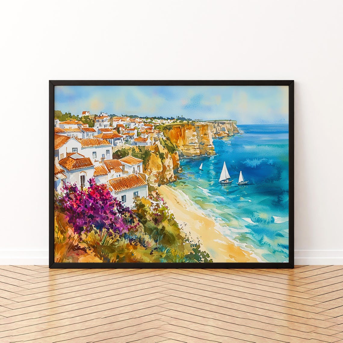 Lagos Watercolor Poster Wall Art Hanging Home Dcor Gift Lovers Portugal