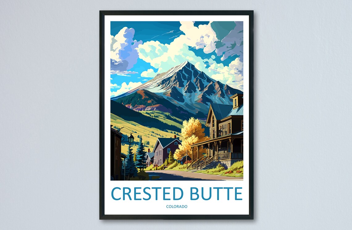 Crested Butte Travel Print, Colorado Wall Art