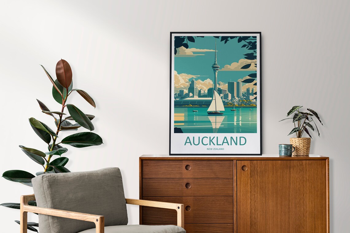 Auckland Travel Poster, New Zealand Wall Art - Image 2