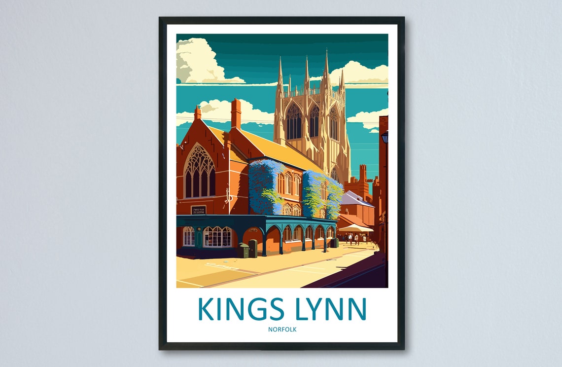 Kings Lynn Norfolk Minster Church Historic Market Town View Poster
