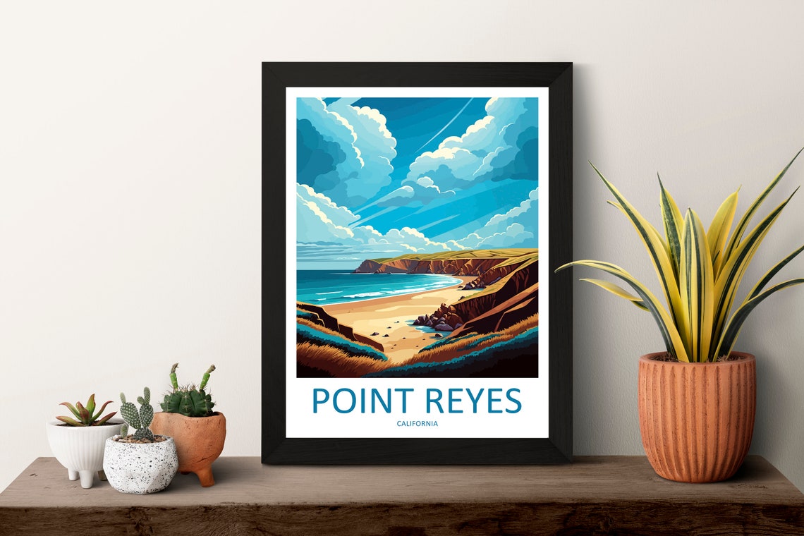 Point Reyes California Rugged Coastline Ocean Beach Travel Poster - Image 3