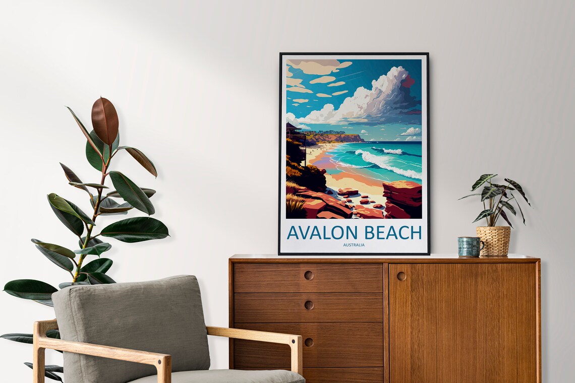 Avalon Beach Travel Poster, Australia Wall Art - Image 2