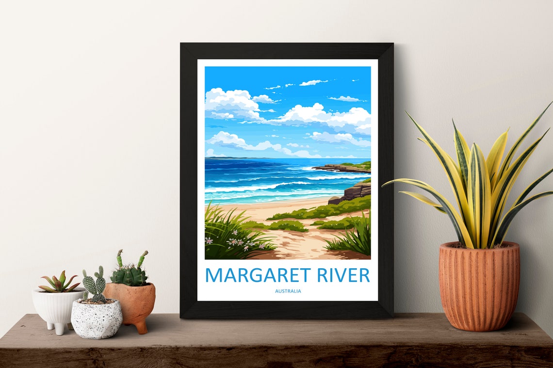 Margaret River Australia Sandy Beach Dunes Wildflowers Poster - Image 3