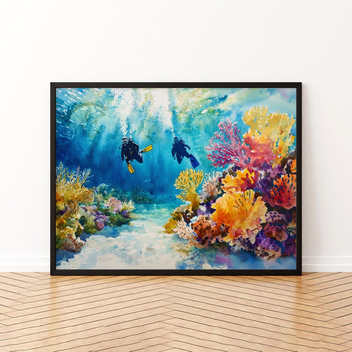 John Pennekamp State Park Florida Watercolor Travel Poster