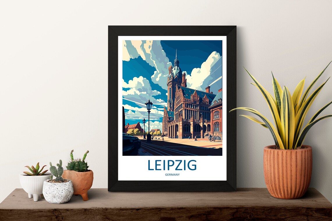 Leipzig Travel Print, Germany Wall Art Poster - Image 3