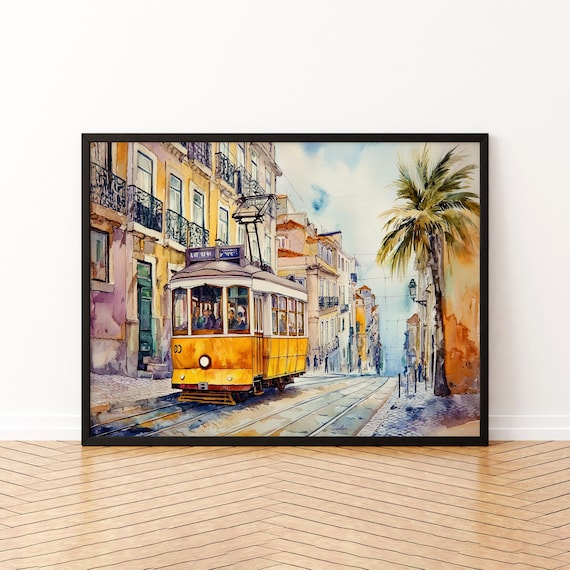 Lisbon Watercolor Poster, Portugal Travel Poster