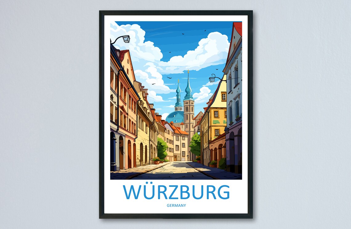 Wrzburg Travel Print, Germany Wall Art Print