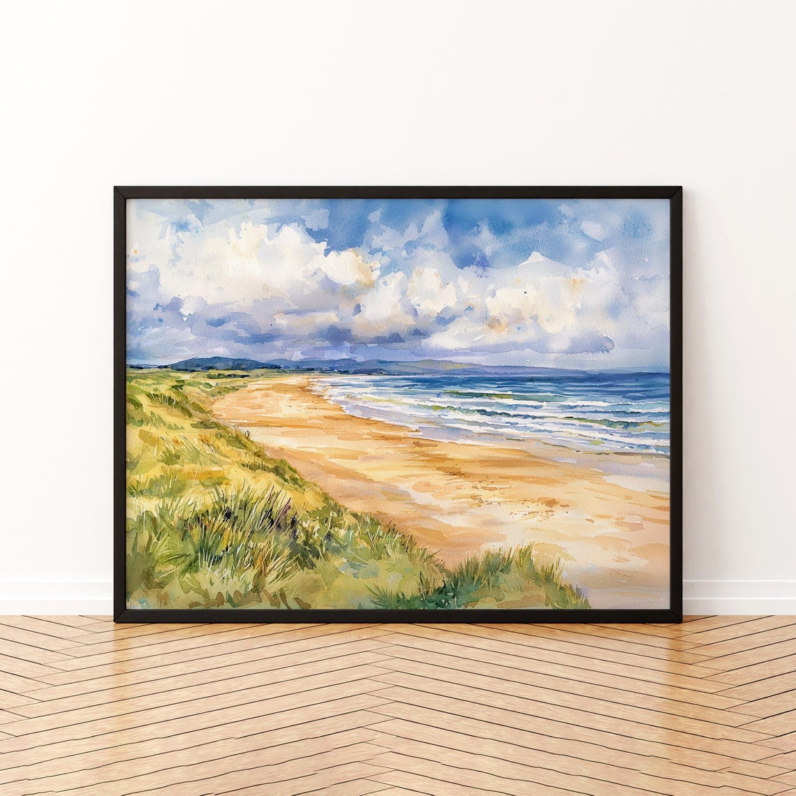 Portstewart Strand Watercolor Poster Wall Art Hanging Home Dcor Gift Lovers Ireland