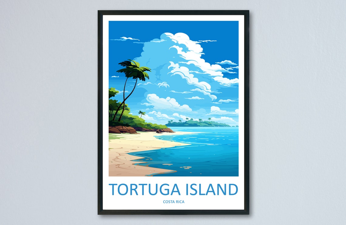 Tortuga Island Costa Rica Sandy Beach Tropical Escape Travel Poster