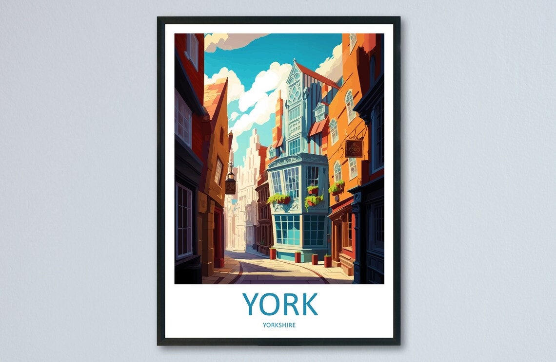 York Travel Poster, England Wall Art Print