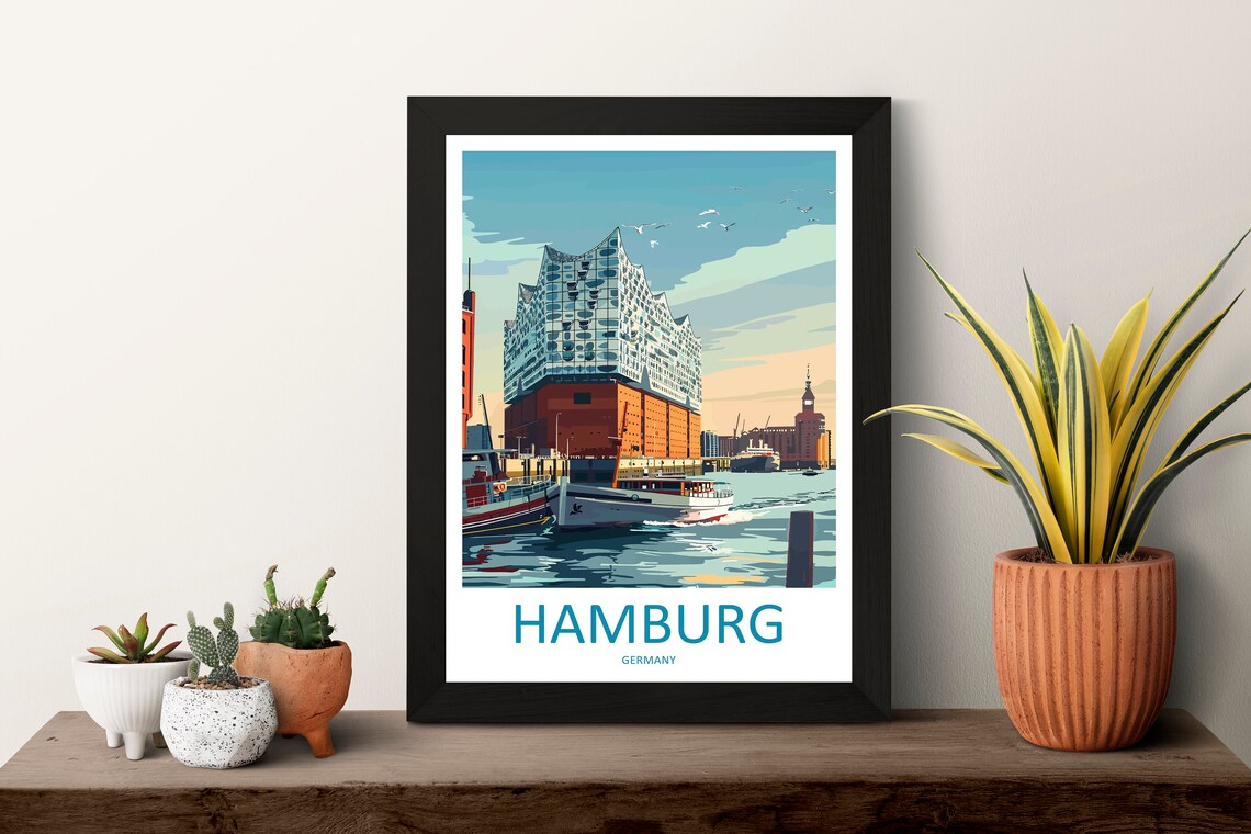 Hamburg Gift For Art Lovers Travel Poster - Image 3