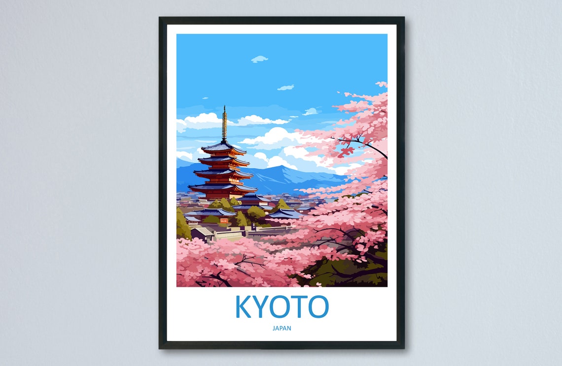 Kyoto Travel Poster, Japan Wall Decor