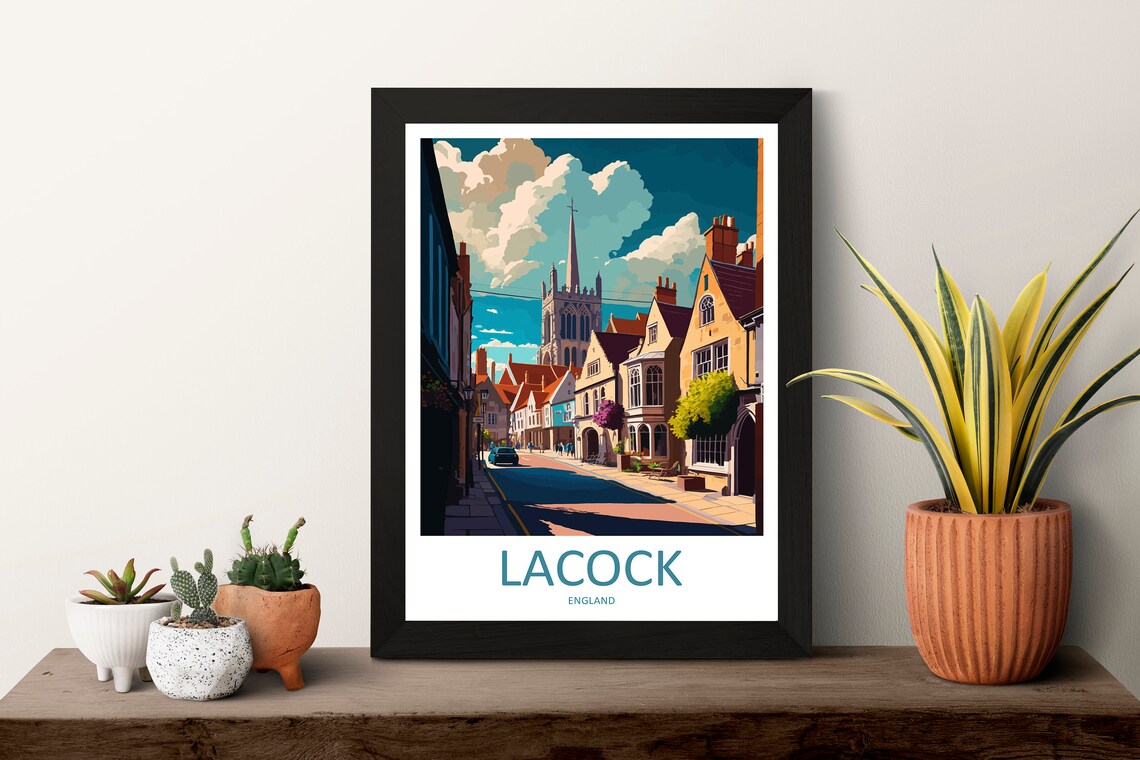 Lacock Travel Poster, England Village Wall Decor - Image 3