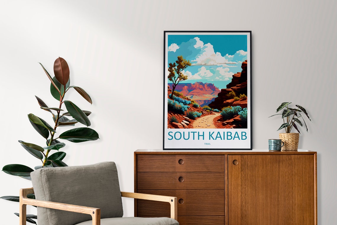 South Kaibab Trail Red Rock Desert Canyon Arizona Hiking Poster - Image 2