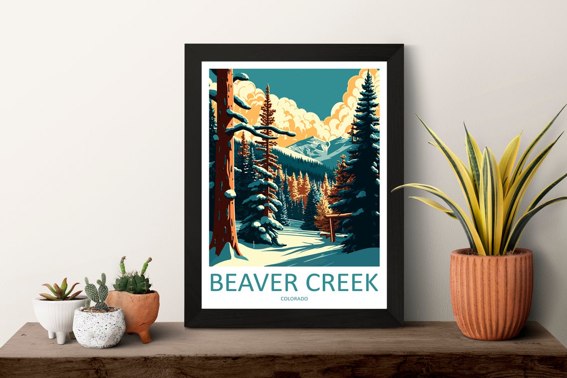 Beaver Creek Colorado Snow Covered Pine Forest Ski Trail Poster - Image 3