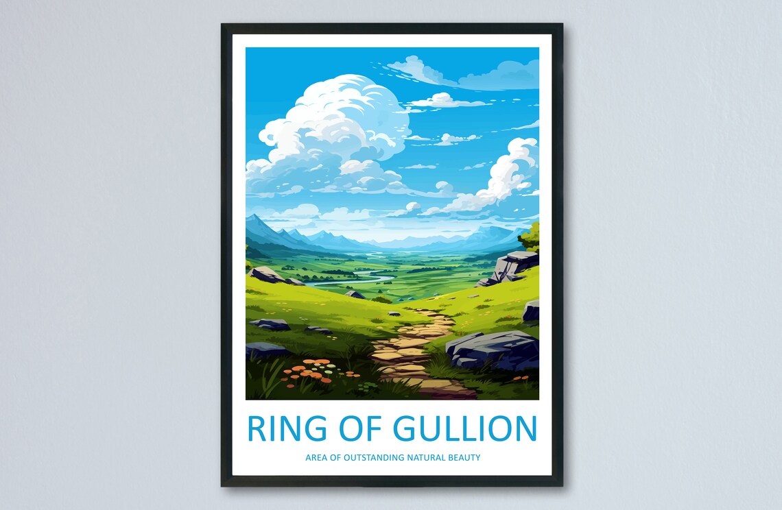 Ring of Gullion Rocky Mountain Path Leading Toward Misty Peaks Poster