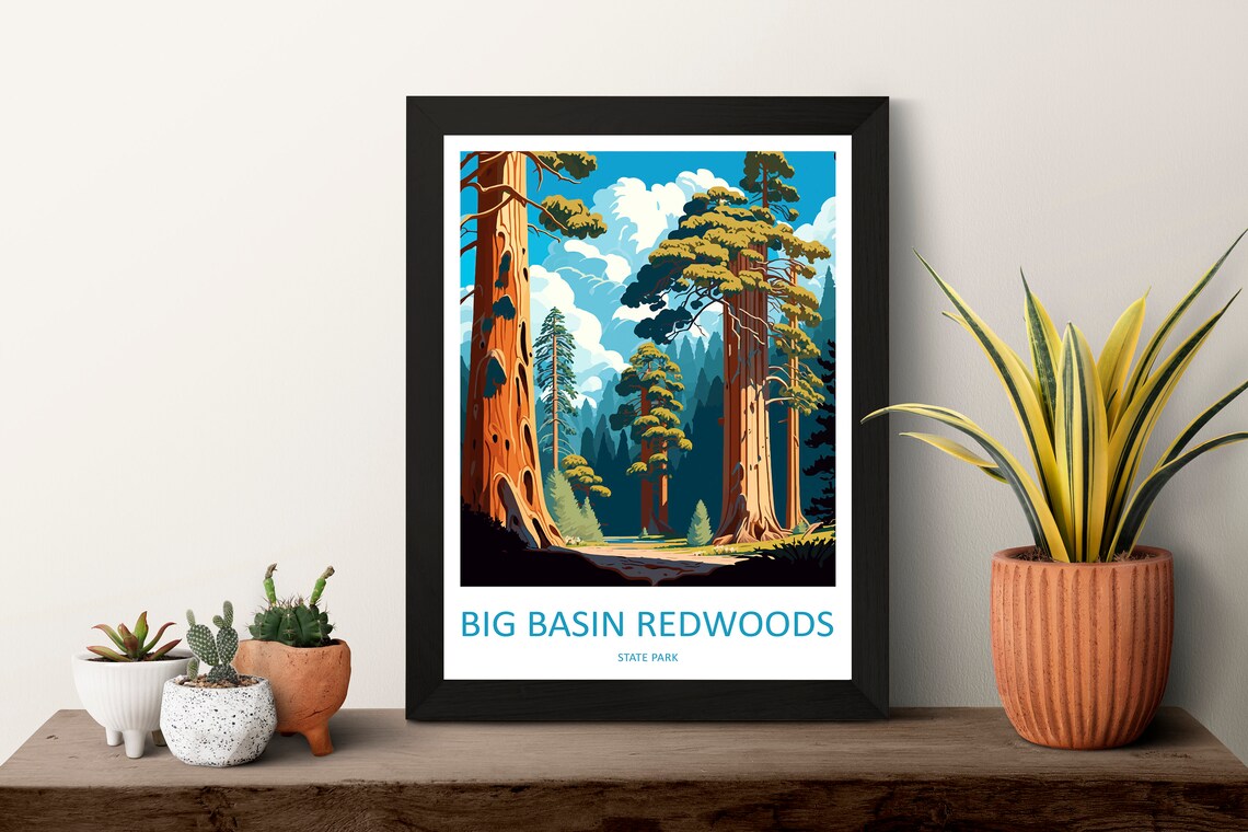Big Basin Redwoods State Park Travel Poster, California - Image 3