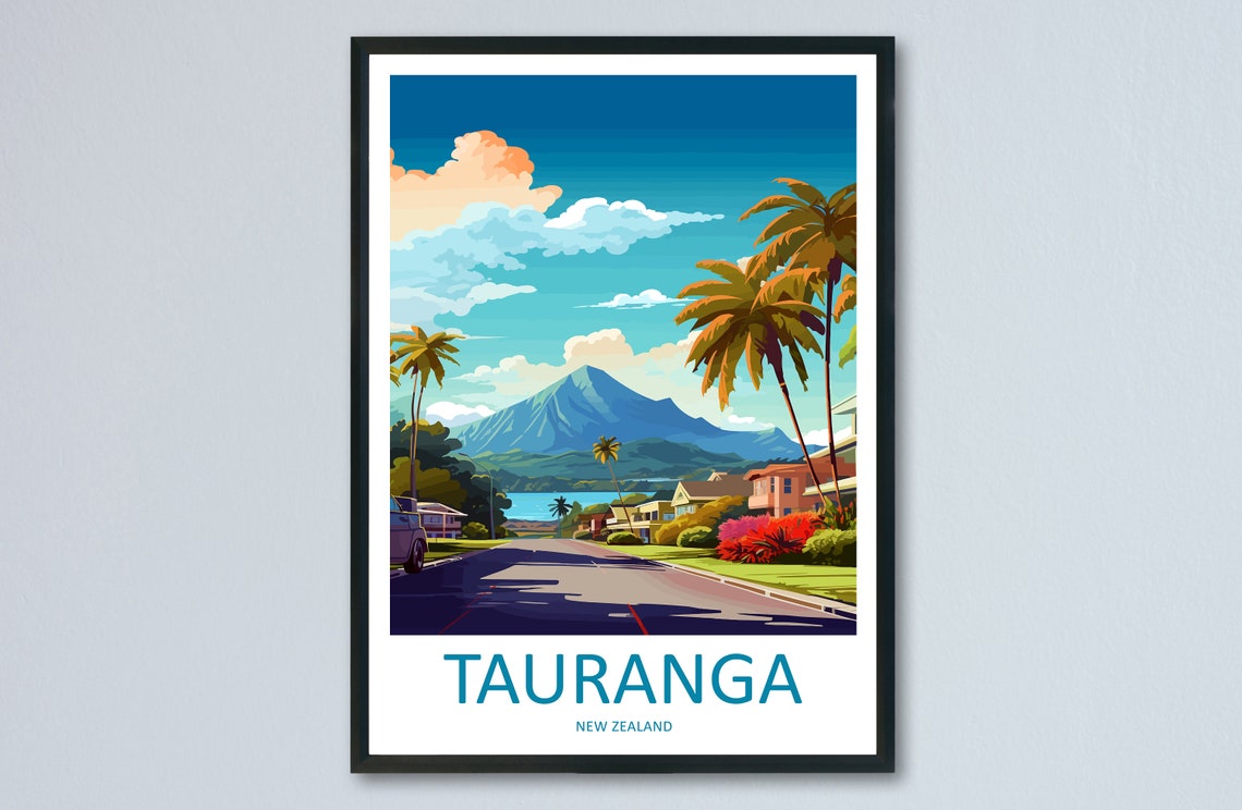 Tauranga Travel Print Wall Art Tauranga Wall Hanging Home Dcor Tauranga Gift Art Lovers New Zealand Art Lover Gift Print New Zealand Art