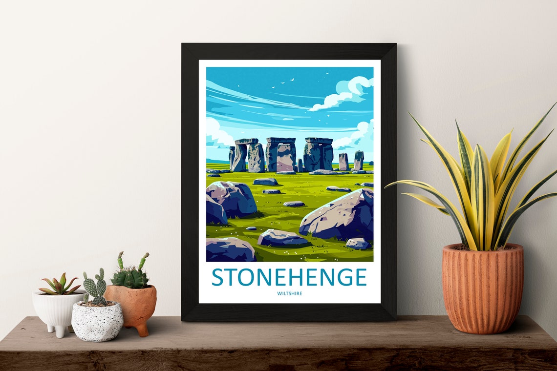 Stonehenge Wiltshire Poster with Ancient Stone Circle Meadow - Image 3