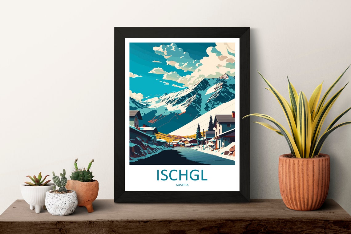 Ischgl Austria Alpine Ski Village Poster with Snowy Mountain Peaks - Image 3