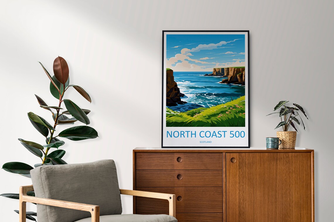 North Coast 500 Travel Poster, Scotland Route - Image 2