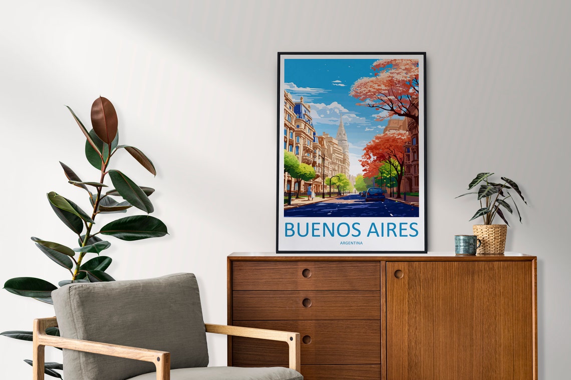 Buenos Aires Argentina Blooming Avenue Spring City Scene Poster - Image 2