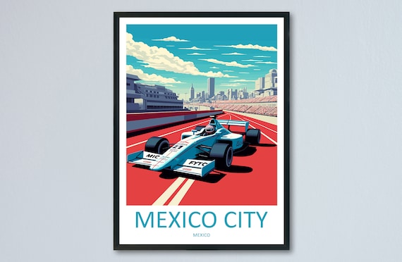 Mexico City Racing Circuit Formula Style Race Car Sport Poster