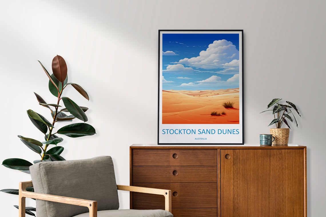 Stockton Sand Dunes Golden Desert Dunes Landscape Travel Poster - Image 2