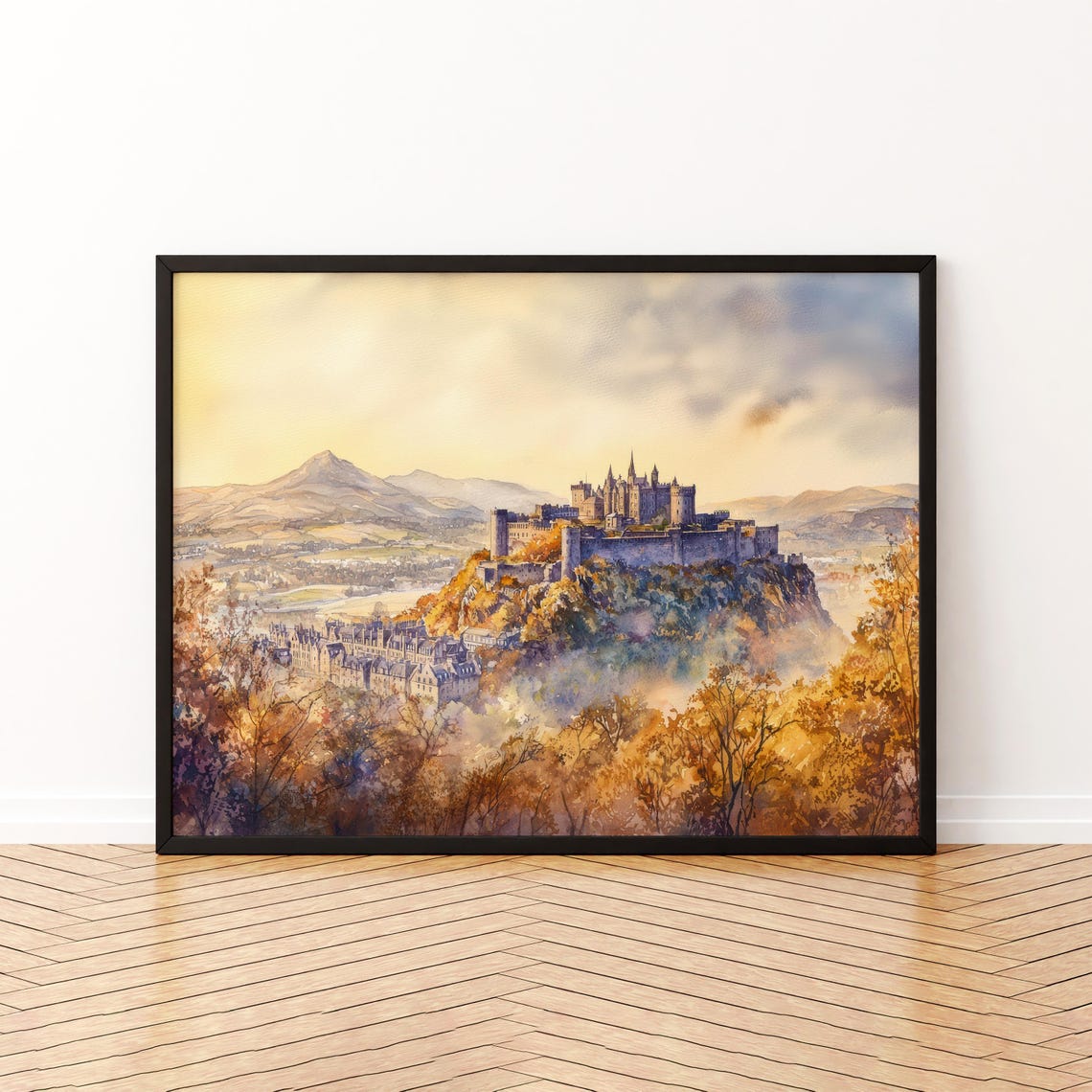 Stirling Castle Scotland Historic Hilltop Castle Watercolor Poster