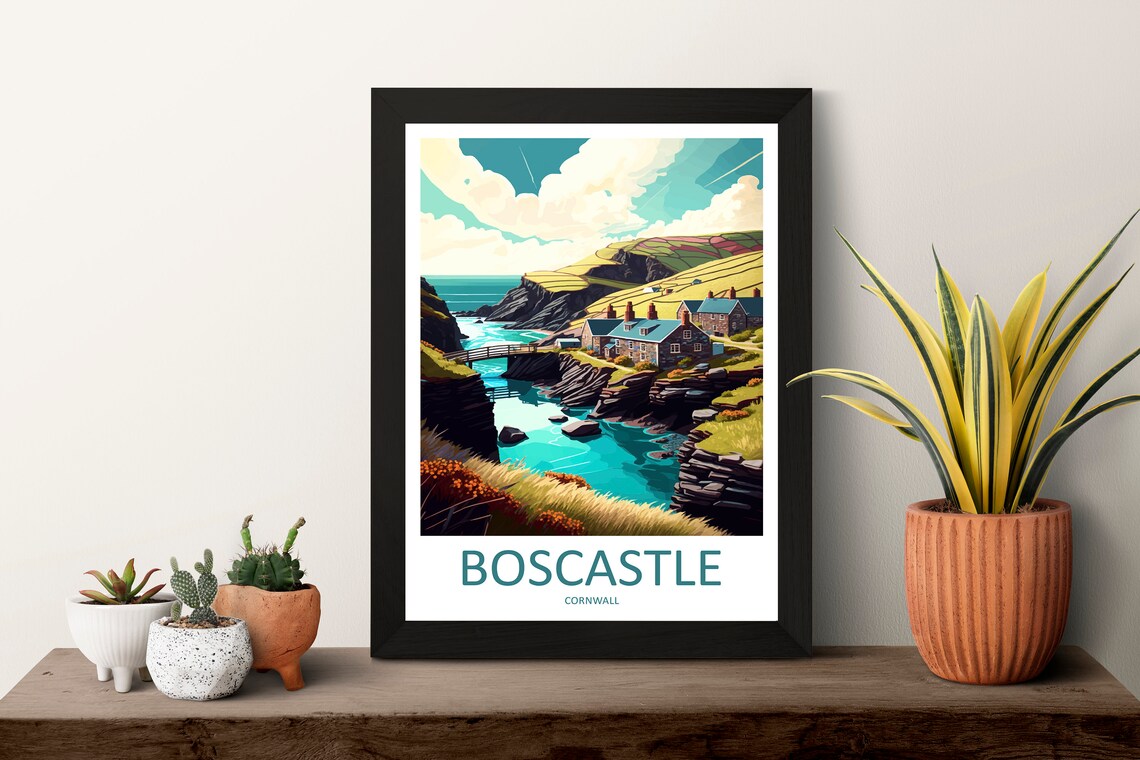 Boscastle Travel Poster, England Place Print - Image 3