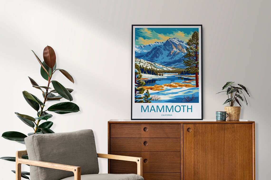 Lake Mammoth Travel Poster, California Place Art - Image 2