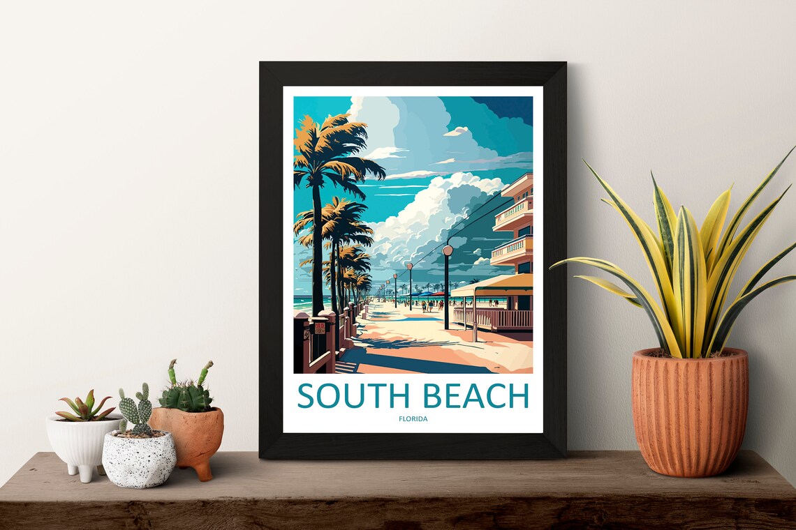 South Beach Travel Poster, Florida Wall Art - Image 3