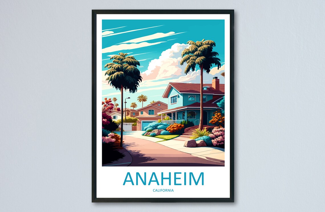 Anaheim Travel Print Wall Art Anaheim Wall Hanging Home Dcor Anaheim Gift Art Lovers California Art Lover Gift California Travel Gift