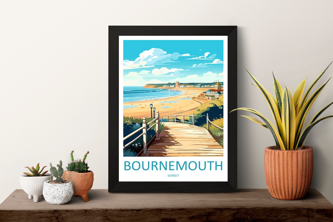 Bournemouth Travel Poster, Dorset Home Decor Print - Image 3