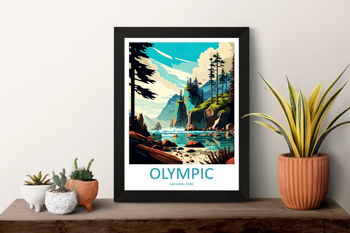 Olympic National Park Travel Poster, National Park Art - Image 3