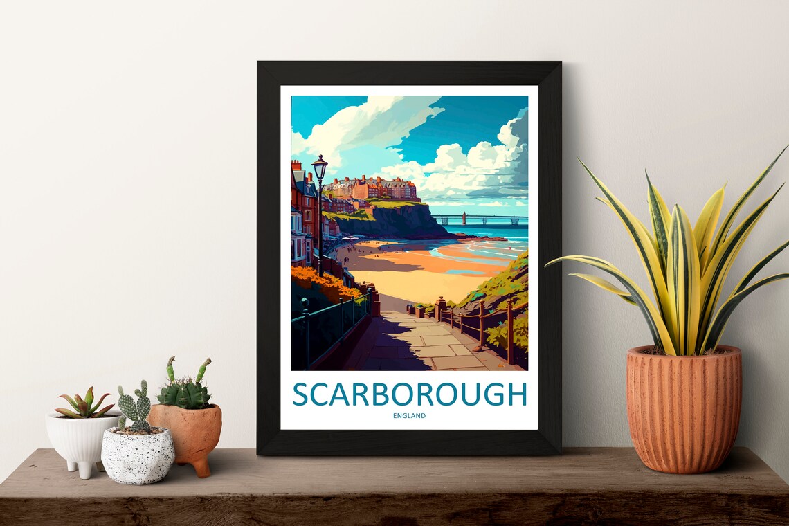Scarborough Travel Poster, England Place Print - Image 3