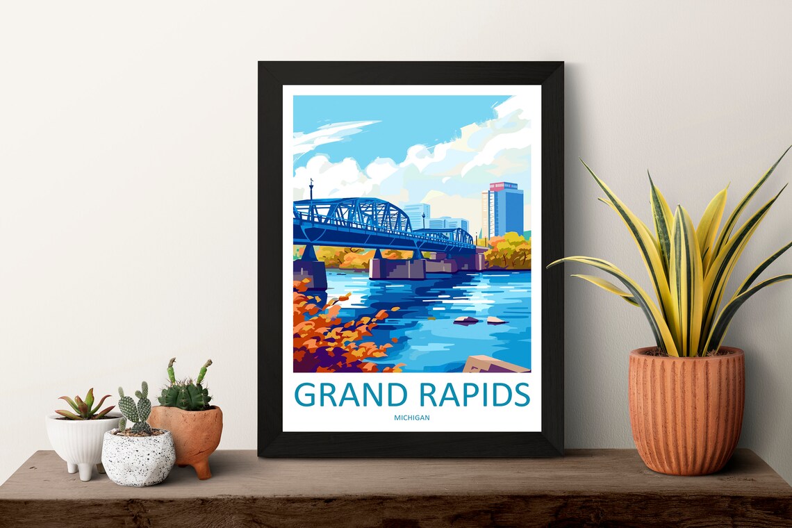 Grand Rapids Travel Poster, Michigan Wall Art Print - Image 3
