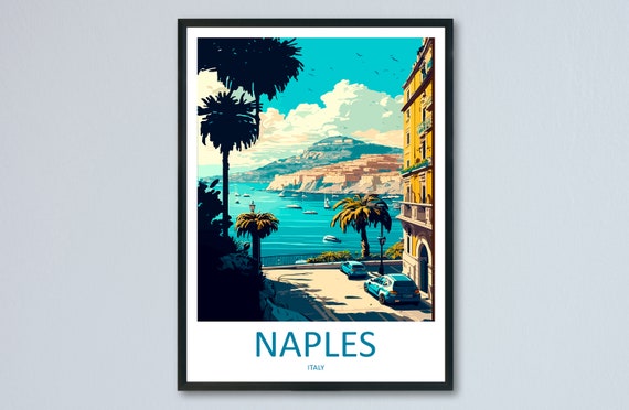 Naples Italy Travel Poster, Home Decoration