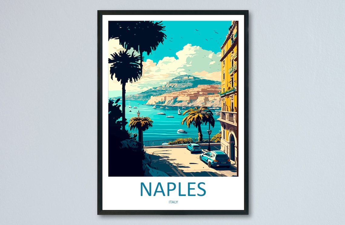 Naples Italy Travel Poster, Home Decoration