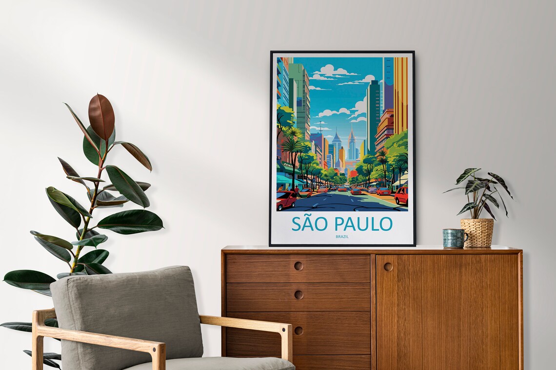 Sao Paulo Travel Poster, Brazil Wall Art - Image 2