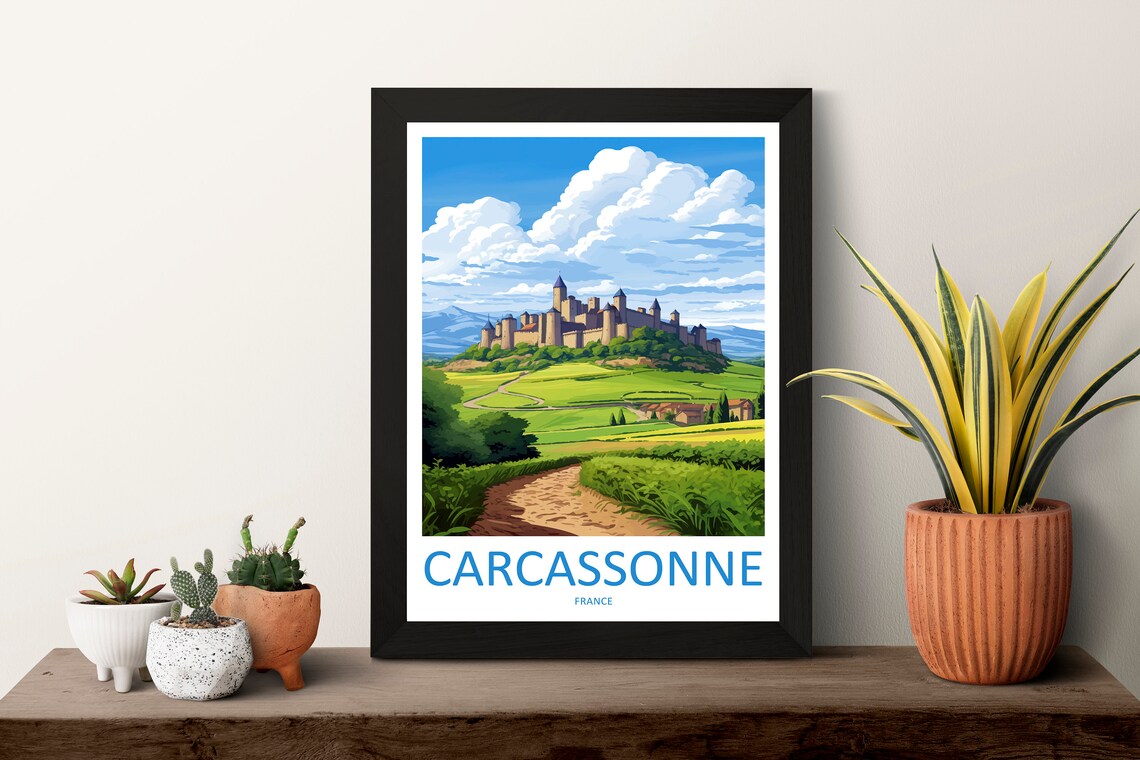 Carcassonne Travel Poster, France Place Print - Image 3
