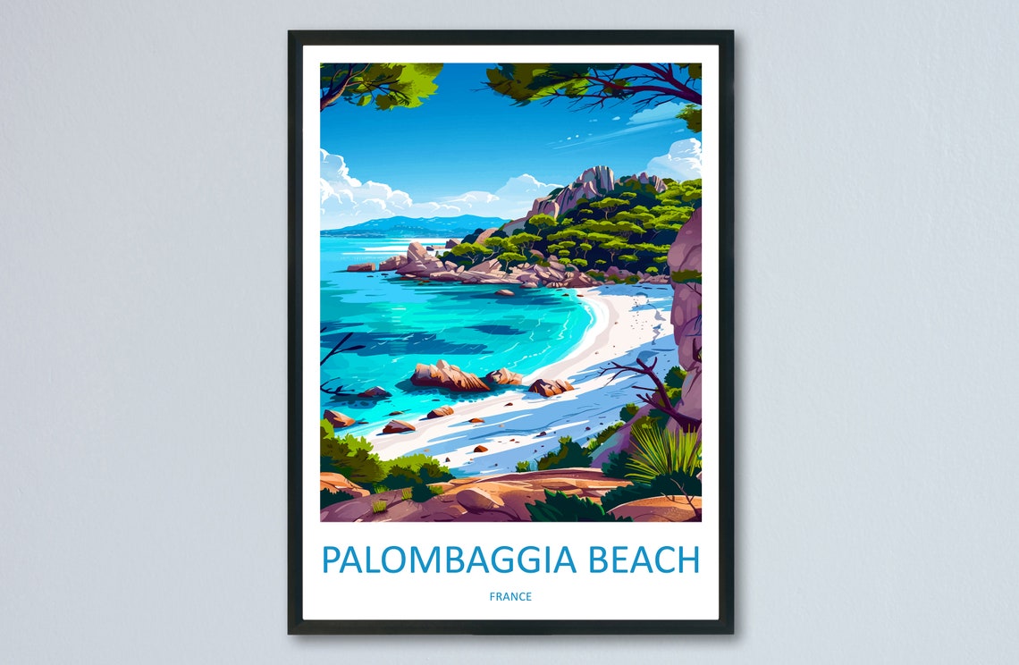 Palombaggia Travel Print Wall Art Palombaggia Wall Hanging Home Decor Palombaggia France Gift Art Lovers Wall Art Print Art Corsica Wall Art - Image 3