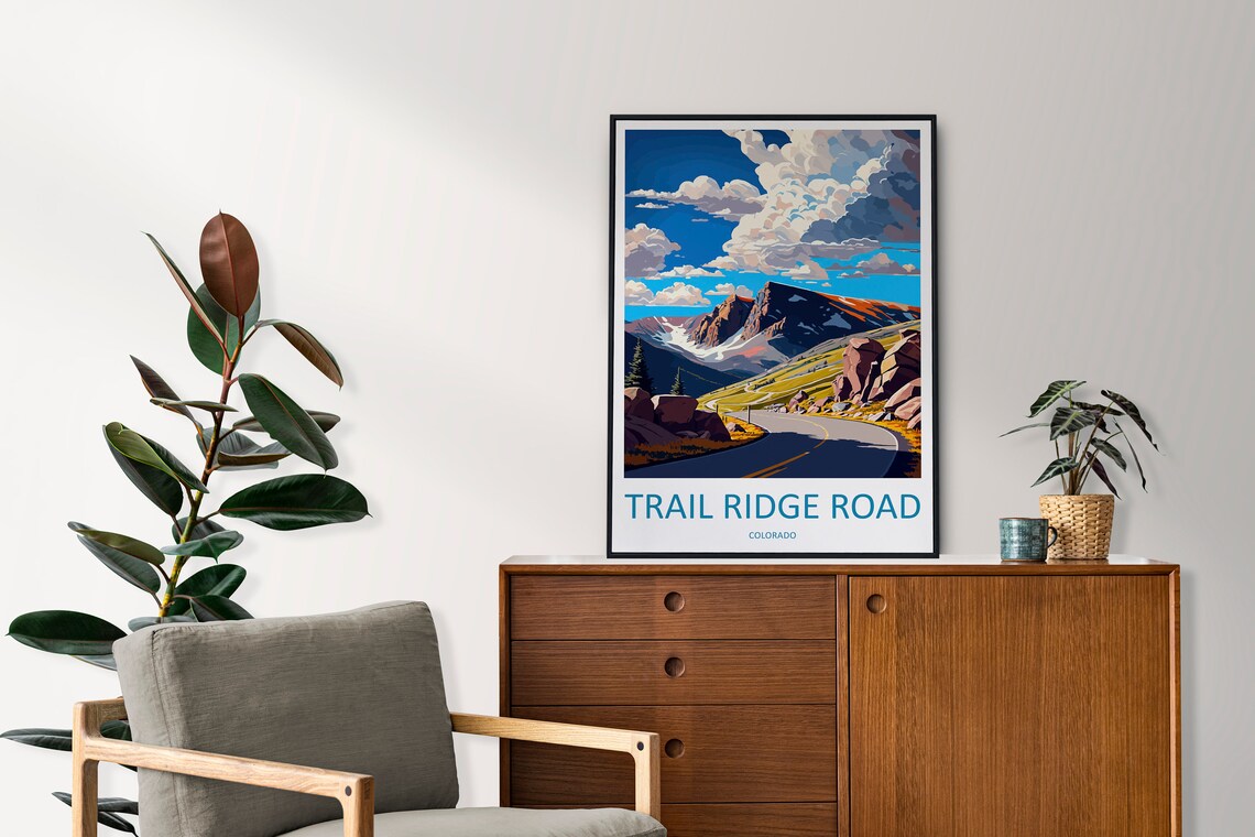 Trail Ridge Road Travel Poster, Colorado Road Route - Image 2