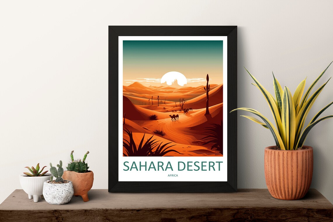 Sahara Desert Travel Poster, Africa Wall Art - Image 3