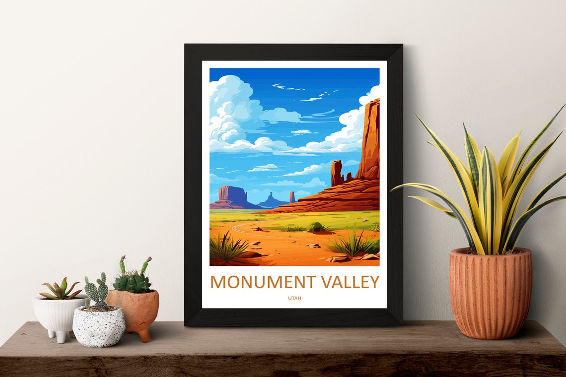 Monument Valley Utah Red Buttes Desert Vintage Travel Poster - Image 3
