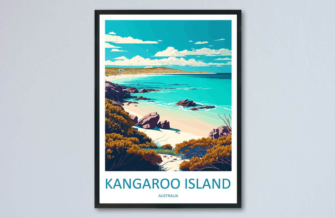 Kangaroo Island Travel Print, Australia Wall Art